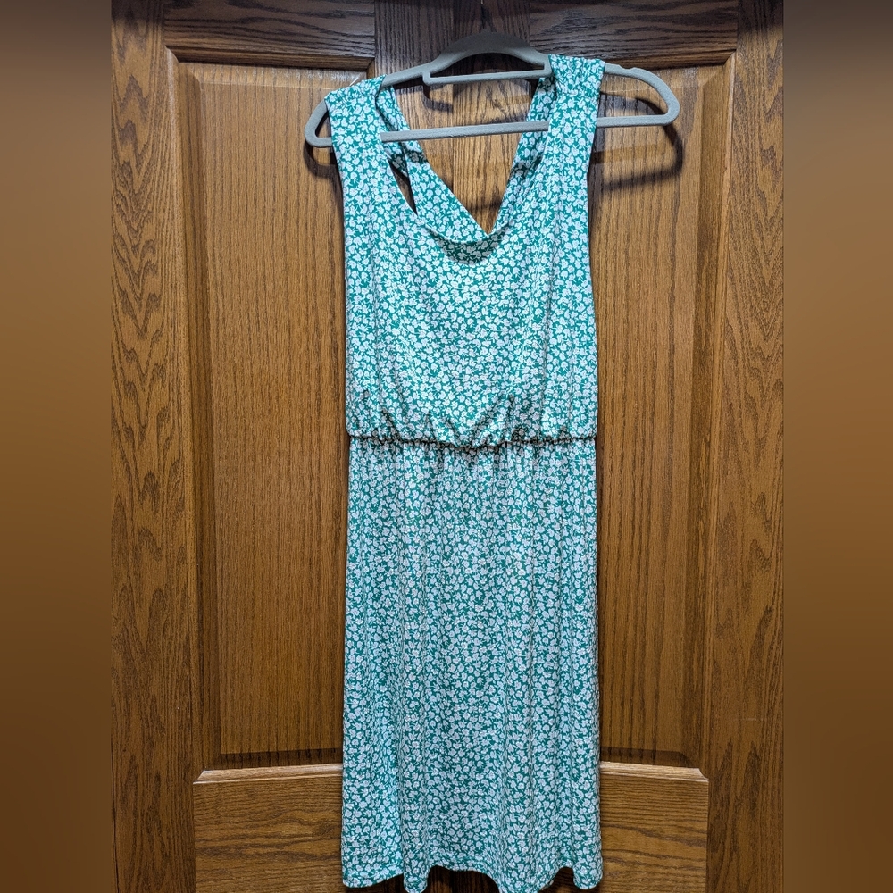 Floral Sleeveless Dress - Green